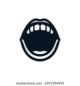 open mouth luxury logo vector illustration template design