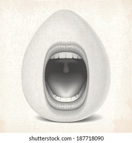 open mouth on egg