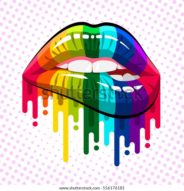 Download Open Mouth Rainbow Color Paint Flow Stock Vector (Royalty ...