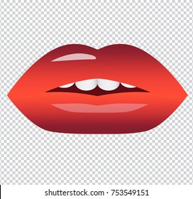 Open mouth. Red lips, gradient mesh. You can easy change colors and sizes. High resolution