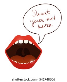 Open mouth with speak bubble