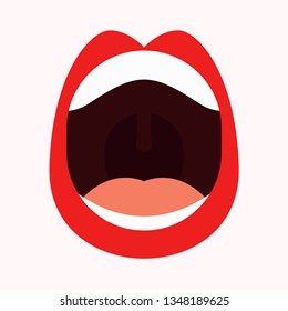 Open Mouth with Teeth. Human mouth. Vector illustration. EPS 10.