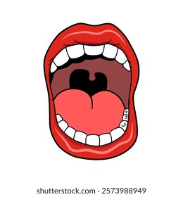 Open mouth with teeth isolate on white background vector