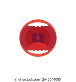 Boca abierta con dientes y lengua Ilustración vectorial