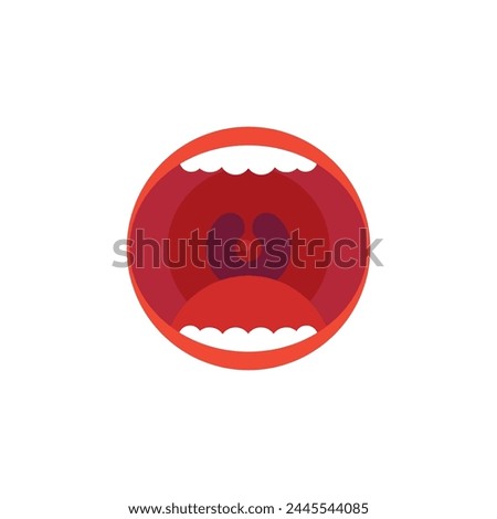 Open Mouth with Teeth and Tongue Vector illustration