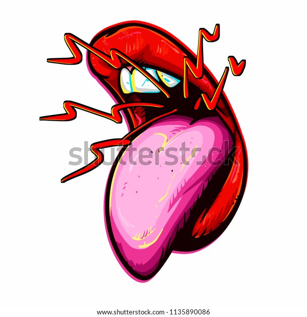 Open Mouth Teeth Tongue Woman Mouth Stock Vector Royalty Free 1135890086 Shutterstock