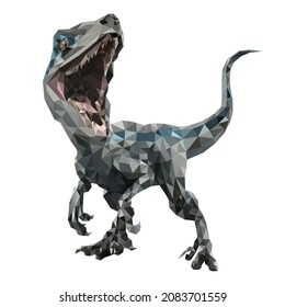 
diseño de polígono de boca abierta Velociraptor 