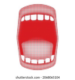 open mouth - vintage halftone pattern