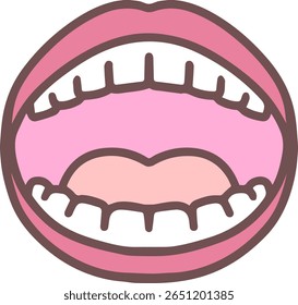 Open Mouth with Visible Oral Cavity Illustration