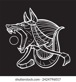 open mouth  wolf vector logo 