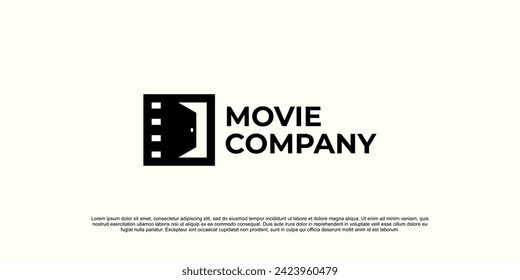 offenes Filmlogo, kreatives Kombinationslogo