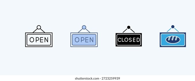 Abrir Vector de ilustración de íconos múltiples