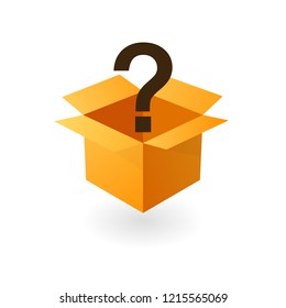 Open Mystery Box Icon. Clipart Image Isolated On White Background