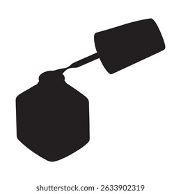 Open nail polish icon silhouette vector illustration on white background
