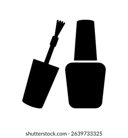 Open Nail polish silhouette icon vector flat design on white background
