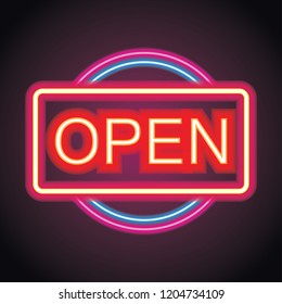 Open Neon Sign Your Store Shop Stock Vector (Royalty Free) 1204734109 ...