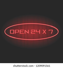 open neon sign for your store and shop, vector illustration