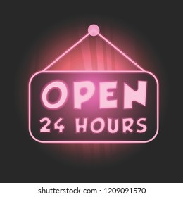 open neon sign for your store and shop, vector illustration