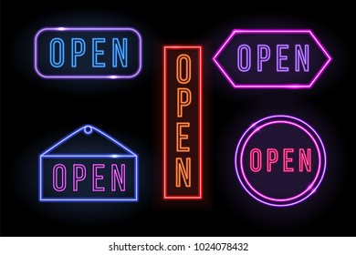 Open neon signs