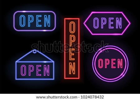 Open neon signs