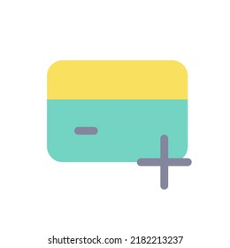 Open new bank account flat color ui icon. Payment card. Electronic financial operations. Simple filled element for mobile app. Colorful solid pictogram. Vector isolated RGB illustration