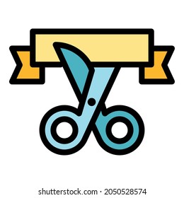 Open new eventicon. Outline open new event vector icon color flat isolated