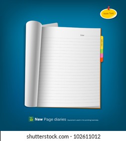 Open new page notebook. equipment used in the printing business. vector illustration