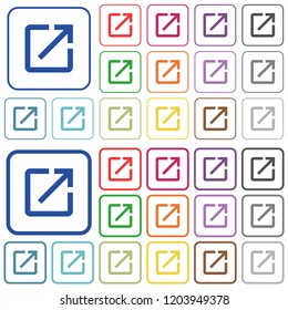Open in new window color flat icons in rounded square frames. Thin and thick versions included.