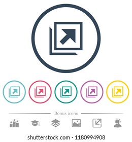 Open in new window flat color icons in round outlines. 6 bonus icons included.