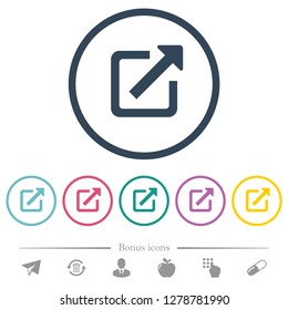 Open In New Window Flat Color Icons In Round Outlines. 6 Bonus Icons Included.
