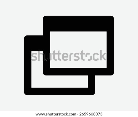 Open New Window Tab Page Internet Computer Digital Pop Up Popup Browser Internet Webpage Black White Icon Sign Symbol Vector Illustration Artwork