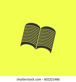 Open newspaper icon flat.