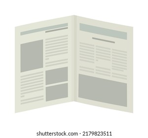 Open Newspaper Icon On White Background