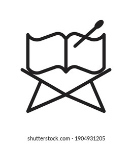 Open the newspaper row icon. linear style mark for mobile concepts and web design. Islamic holy book, Al Quran line vector icon. Symbol, logo illustration. Vector graphics