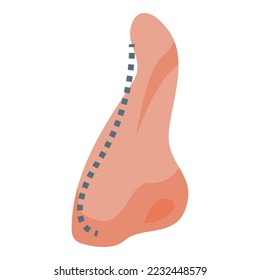 Open nose surgery icon isometric vector. Doctor rhinoplasty. Before operation