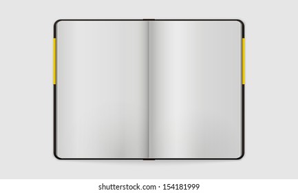 Open Notebook with Blank Pages | Vector Mock Up  | Organized Layers