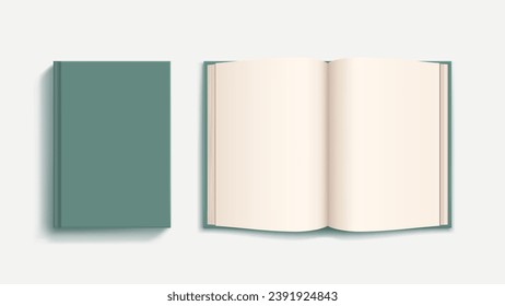 open notebook closed and open with shadow