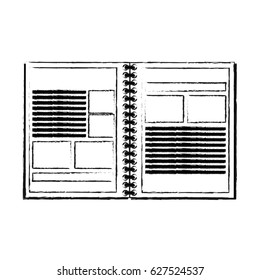 open notebook with documents icon image 