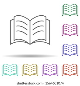 Open notebook multi color icon. Simple thin line, outline vector of education icons for ui and ux, website or mobile application