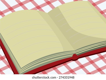 Open notebook on background