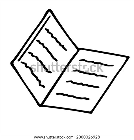Open notebook pages outline icon. Notebook for keeping a to-do list. Vector illustration isolated on white.