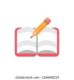 open notebook pencil school and education icon vector illustration