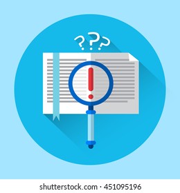 Open Notebook With Question Mark School Homework Workplace Angle View Icon Flat Vector Illustration
