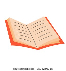 Open notebook. School copybook. Stationery supply. Vector illustration.