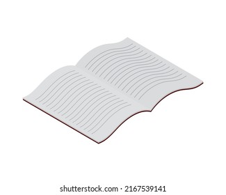 open notebook school supply icon isolated