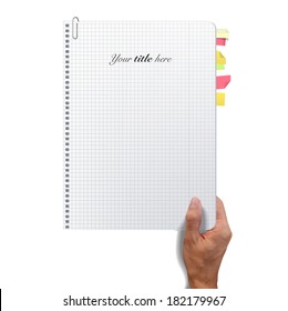Open notebook with separators. Vector design. 