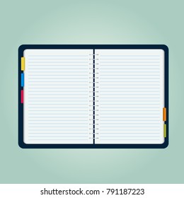 open notebook vector illustration