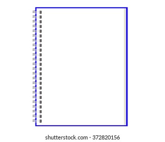 Open notebook with white page