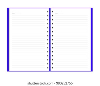 Open notebook with white page