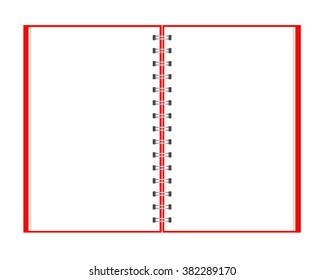 Open notebook with white page